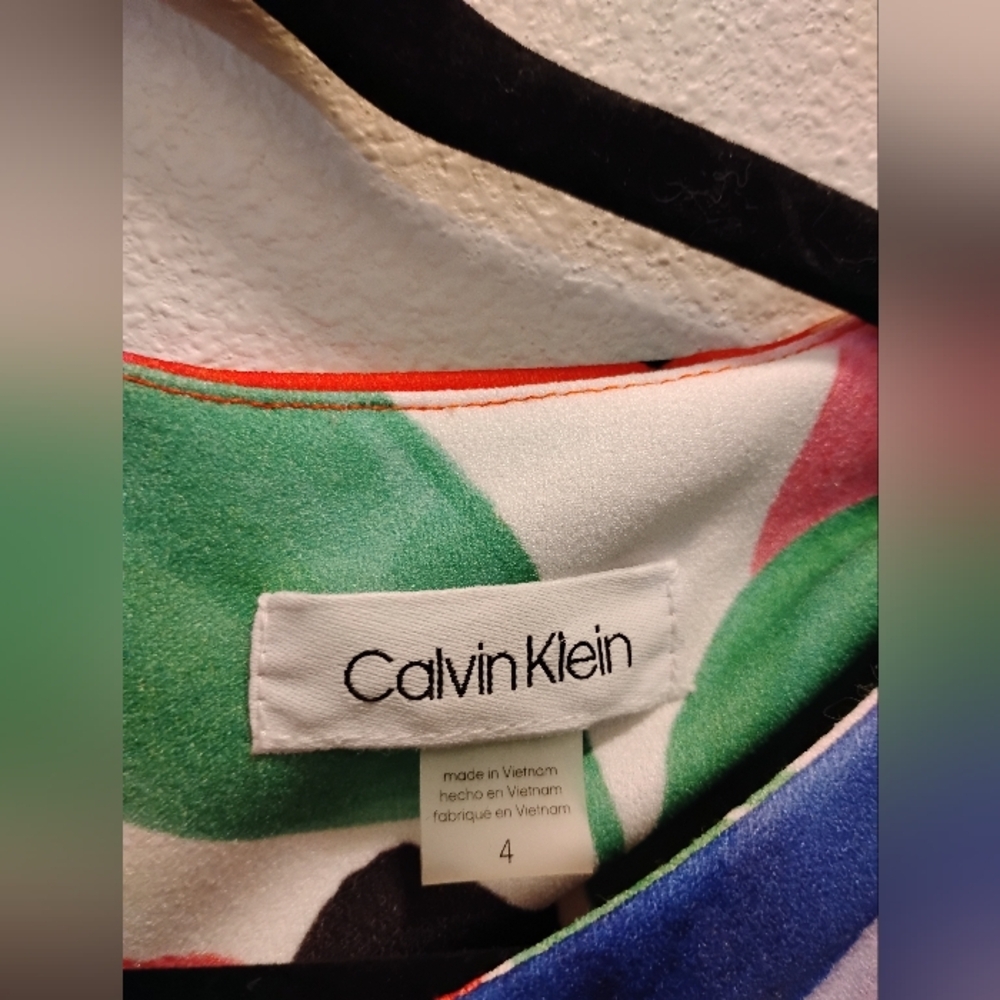 NWOT Calvin Klein Floral Bell Sleeve Sheath Dress Multicolor – Women’s Size 4 - Picture 5 of 5